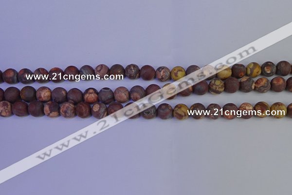 CWJ422 15.5 inches 8mm round matte wood eye jasper beads