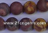 CWJ425 15.5 inches 14mm round matte wood eye jasper beads