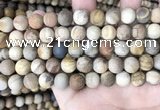CWJ442 15.5 inches 8mm round matte wood jasper beads wholesale