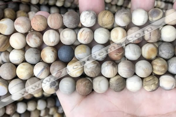 CWJ442 15.5 inches 8mm round matte wood jasper beads wholesale