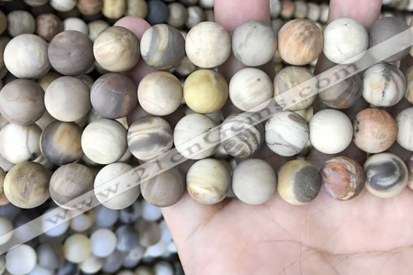 CWJ443 15.5 inches 10mm round matte wood jasper beads wholesale