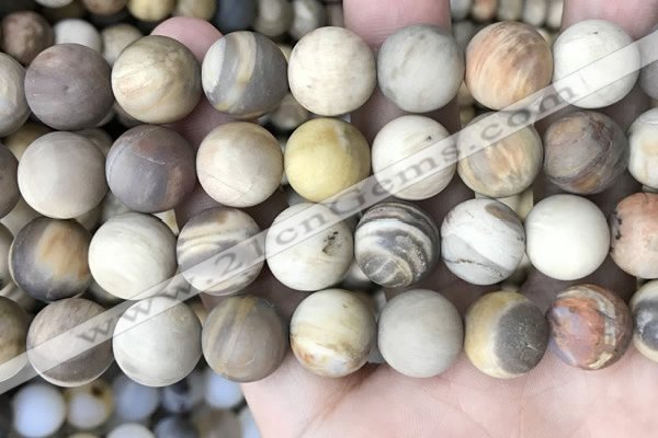 CWJ446 15.5 inches 16mm round matte wood jasper beads wholesale