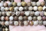 CWJ453 15.5 inches 10mm faceted round wood jasper beads wholesale