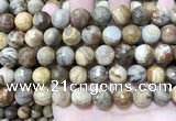 CWJ454 15.5 inches 12mm faceted round wood jasper beads wholesale