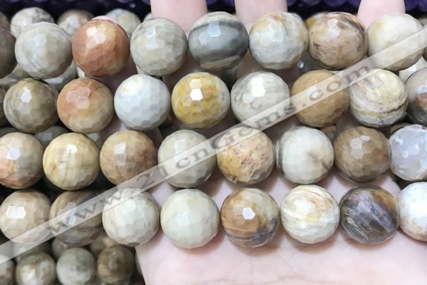 CWJ456 15.5 inches 16mm faceted round wood jasper beads wholesale