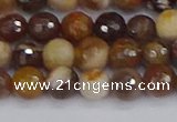 CWJ476 15.5 inches 6mm faceted round wood jasper gemstone beads