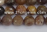 CWJ477 15.5 inches 8mm faceted round wood jasper gemstone beads