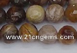 CWJ478 15.5 inches 10mm faceted round wood jasper gemstone beads