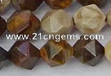 CWJ486 15.5 inches 12mm faceted nuggets wood jasper beads