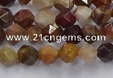 CWJ490 15.5 inches 6mm faceted nuggets wood jasper beads