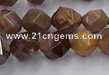 CWJ492 15.5 inches 10mm faceted nuggets wood jasper beads