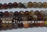 CWJ500 15.5 inches 4mm round Xinjiang wood jasper beads wholesale