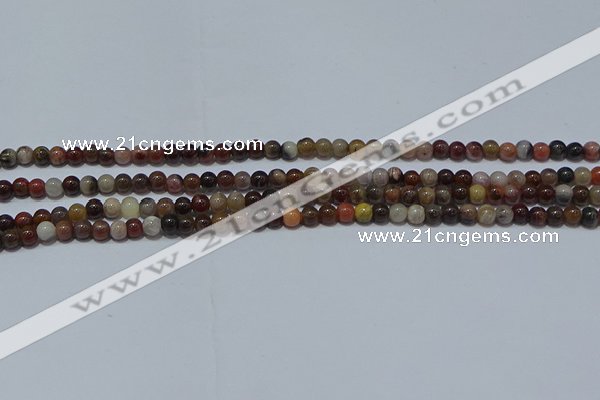 CWJ500 15.5 inches 4mm round Xinjiang wood jasper beads wholesale