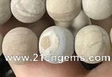 CWJ522 15.5 inches 8mm round matte wooden jasper beads wholesale