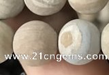 CWJ524 15.5 inches 12mm round matte wooden jasper beads wholesale