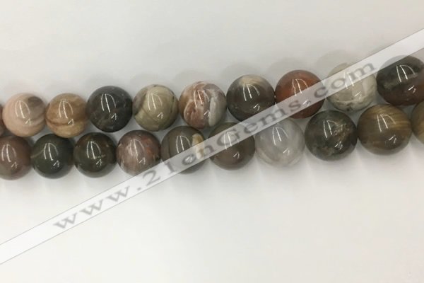 CWJ579 15.5 inches 14mm round wood jasper beads wholesale