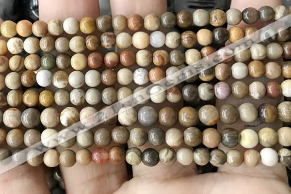 CWJ590 15.5 inches 4mm round wood jasper beads wholesale