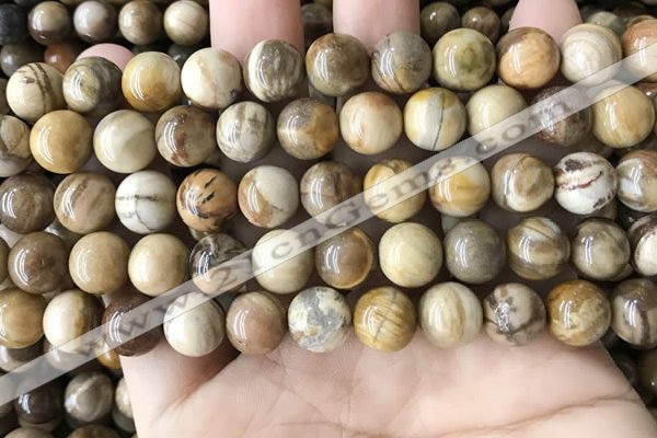 CWJ593 15.5 inches 10mm round wood jasper beads wholesale