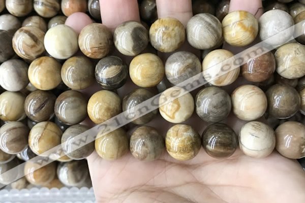 CWJ595 15.5 inches 14mm round wood jasper beads wholesale