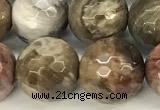 CWJ613 15 inches 10mm faceted round wooden jasper gemstone beads