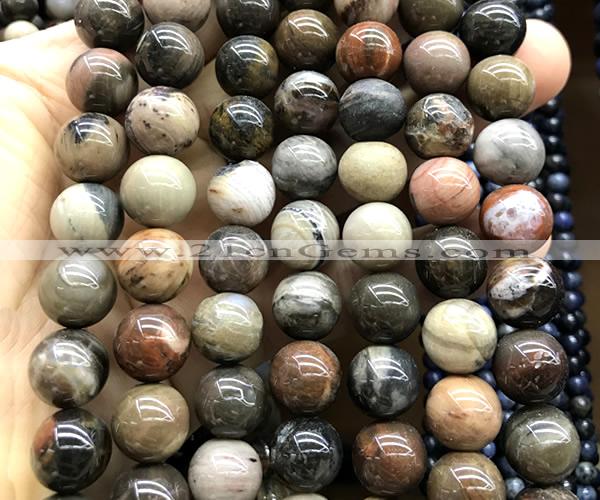CWJ624 15 inches 12mm round wooden jasper beads wholesale