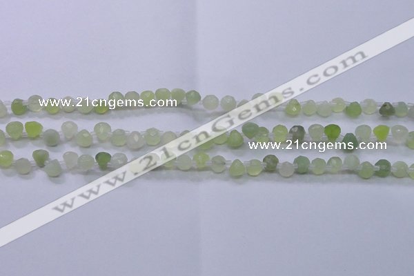 CXJ215 Top drilled 7*7mm faceted teardrop New jade beads