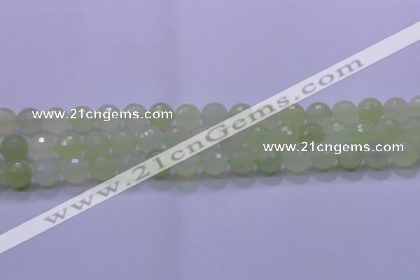 CXJ221 15.5 inches 12mm faceted round New jade beads wholesale