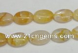 CYC01 15.5 inches 10*14mm oval yellow crystal quartz beads