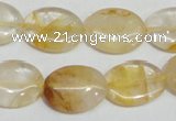 CYC02 15.5 inches 15*20mm oval yellow crystal quartz beads