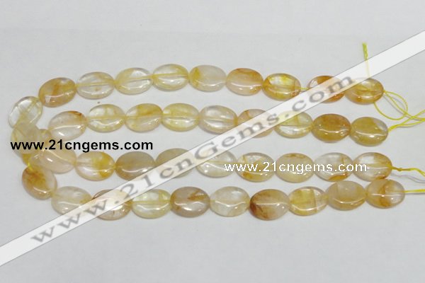 CYC02 15.5 inches 15*20mm oval yellow crystal quartz beads