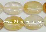 CYC03 15.5 inches 18*25mm oval yellow crystal quartz beads