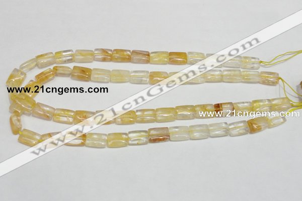 CYC08 15.5 inches 10*14mm rectangle yellow crystal quartz beads