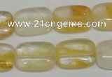 CYC09 15.5 inches 15*20mm rectangle yellow crystal quartz beads