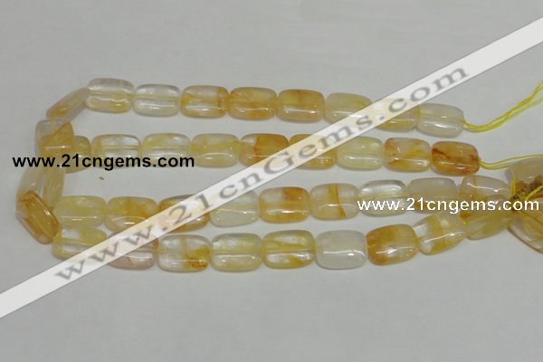 CYC09 15.5 inches 15*20mm rectangle yellow crystal quartz beads