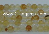 CYC101 15.5 inches 6mm round yellow crystal quartz beads