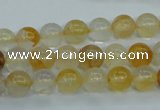 CYC102 15.5 inches 8mm round yellow crystal quartz beads