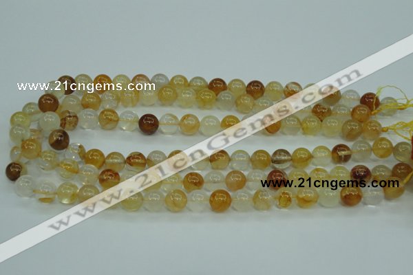 CYC103 15.5 inches 10mm round yellow crystal quartz beads