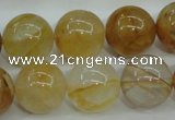 CYC106 15.5 inches 16mm round yellow crystal quartz beads