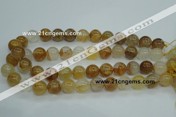 CYC106 15.5 inches 16mm round yellow crystal quartz beads