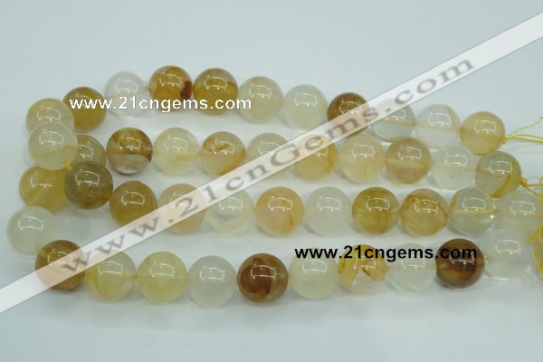 CYC107 15.5 inches 18mm round yellow crystal quartz beads