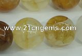 CYC108 15.5 inches 20mm round yellow crystal quartz beads