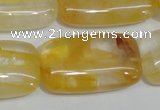 CYC11 15.5 inches 20*35mm rectangle yellow crystal quartz beads