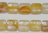 CYC12 15.5 inches 14*14mm square yellow crystal quartz beads