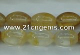 CYC120 15.5 inches 12*16mm rice yellow crystal quartz beads