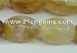 CYC125 15.5 inches 18*25mm rice yellow crystal quartz beads