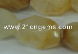 CYC129 15.5 inches 18*30mm faceted nuggets yellow crystal quartz beads