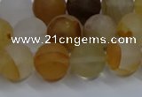 CYC142 15.5 inches 8mm round matte yellow quartz beads wholesale
