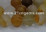 CYC142 15.5 inches 8mm round matte yellow quartz beads wholesale