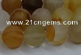 CYC143 15.5 inches 10mm round matte yellow quartz beads wholesale