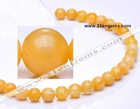 CYJ01 16 inches 4mm round yellow jade gemstone beads Wholesale